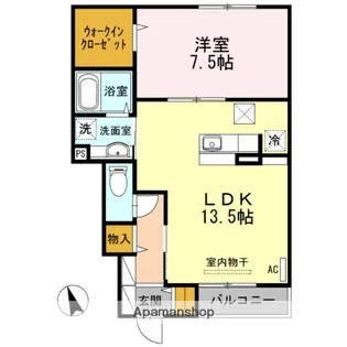 メゾンヴァンベール【1階】の間取り