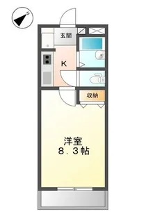 サンパティオ幸本 Ⅱ【107号室】の間取り