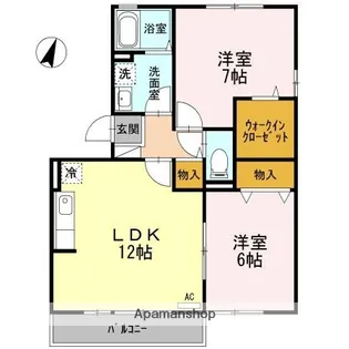 クレール友松【2階】の間取り