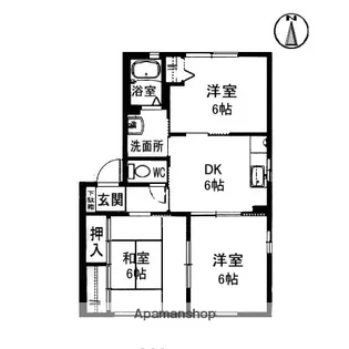 レーヴィンスH&A【102号室】の間取り