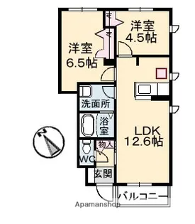 パッサーレ 壱番館【1階】の間取り