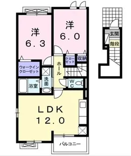 ハウスアイD【2階】の間取り