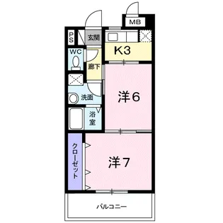 ペスカ フィオーレ【7階】の間取り