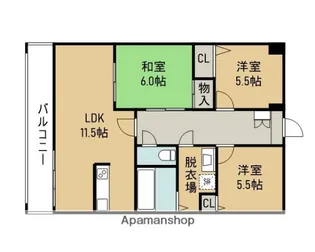 Jランドシティ【604号室】の間取り