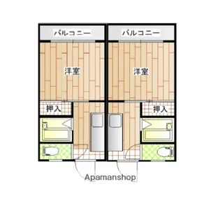 ベルカントハウスB【214号室】の間取り