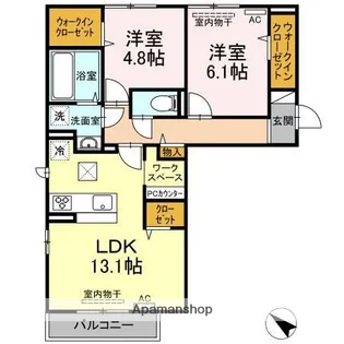 メゾン・ド・ラ・グラース【1階】の間取り