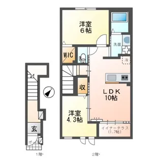 ラ・ルーチェ米満【2階】の間取り