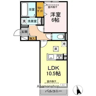 ヒルズスクエア【1階】の間取り