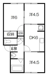 ハイツディージー【A102号室】の間取り