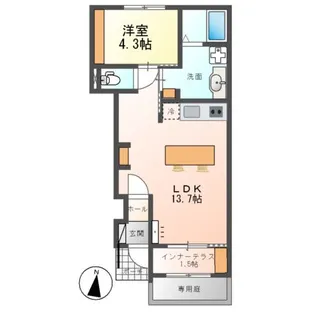 スイートモダン広島大学西(仮【1階】の間取り