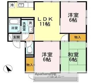 セジュールMINAC棟【201号室】の間取り