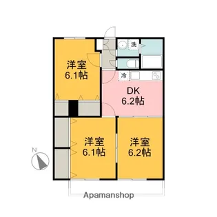 グリーンフィールド【203号室】の間取り