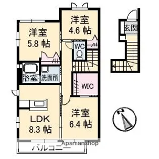 ヴェルデメゾンさだいわD【2階】の間取り