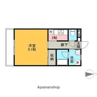 ヴィラポレール【2E号室】の間取り