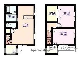 シャローム丸山【4号室】の間取り