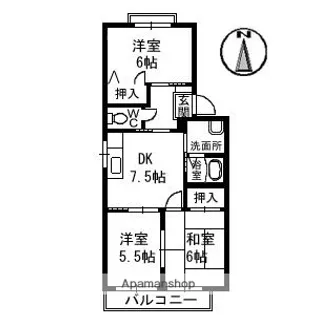 アンセスグランヒルズE棟【2階】の間取り