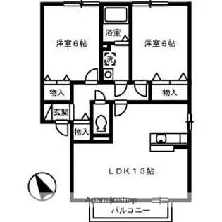 グランコートB棟【1階】の間取り
