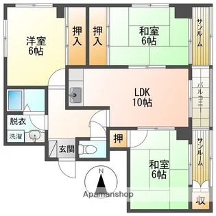 セントラルハイツ中山【204号室】の間取り