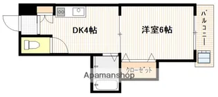 タウン己斐西【4階】の間取り