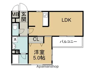 プランドール中筋【2階】の間取り