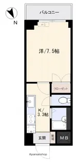 メルクマール御幸橋【205号室】の間取り