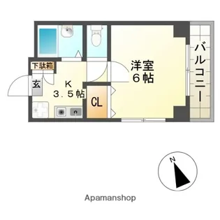 パークサイド大手町【4階】の間取り