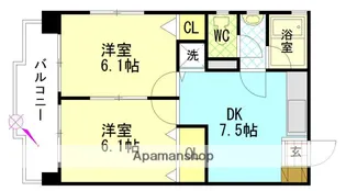 広島県広島市南区東雲2丁目【マンション】の間取り