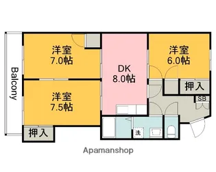 的場レジデンス【3階】の間取り