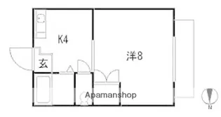 ハイツ矢賀新町Ⅱ【406号室】の間取り