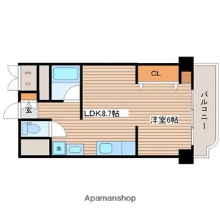 シャンボール東雲【4階】の間取り