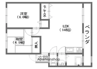 コーポ木下【4階】の間取り