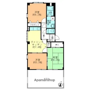 広島県広島市安芸区中野2丁目【アパート】の間取り