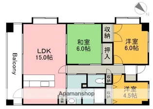 広島県広島市安佐南区大町東2丁目【マンション】の間取り
