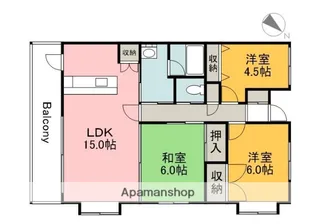 広島県広島市安佐南区大町東2丁目【マンション】の間取り