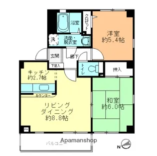 フォブールトロワ向井【3階】の間取り