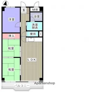 アームズ皆実【604号室】の間取り
