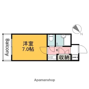 M’S LEA KOUGOMINAMI(ドミトリー庚午参番館)【2階】の間取り
