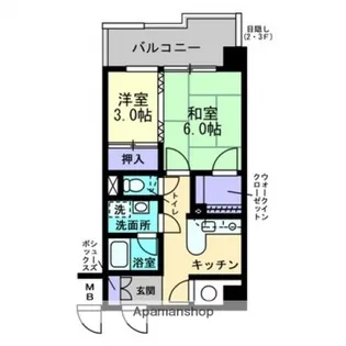 ディアメゾン御幸橋【304号室】の間取り