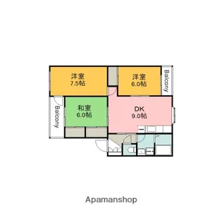 ガーデンヒルズ【303号室】の間取り