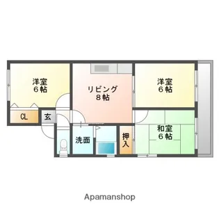 セジュール川内【2階】の間取り