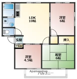 広島県広島市西区己斐西町【アパート】の間取り