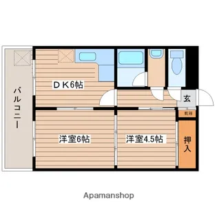 市川マンション【6階】の間取り