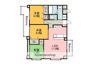 コーポラス古市【5階】の間取り