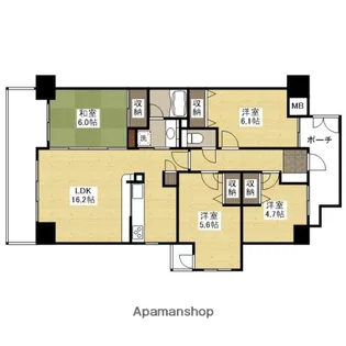 グランドメゾン中筋南【7階】の間取り