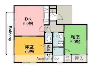 ドルチェ川内【102号室】の間取り