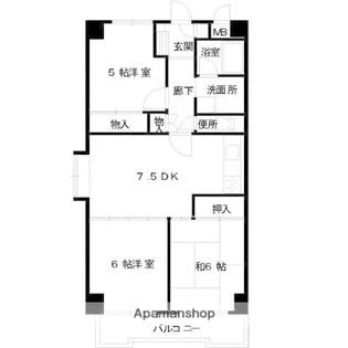 東邦マンション【5階】の間取り