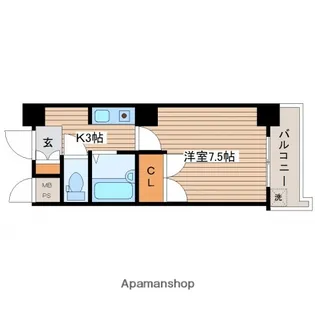 ABIRIO HIKARIMACHI(旧第3寺岡ビル)【2階】の間取り