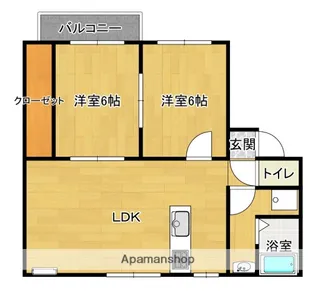 エレガンス西尾【2階】の間取り