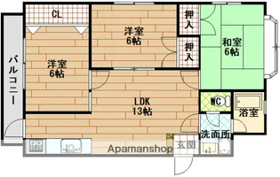 広島県広島市安佐南区山本1丁目【マンション】の間取り