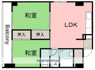 コーポ安古市【7階】の間取り